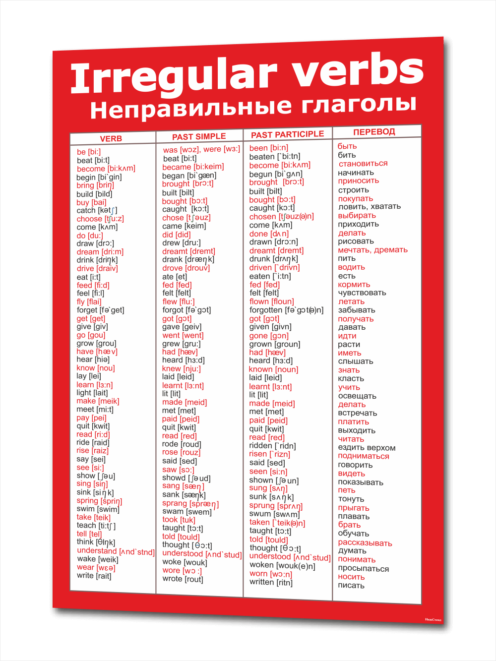 Стенд в кабинет английского языка "Неправильные глаголы" 1 Стенд в кабинет английского языка "Неправильные глаголы"