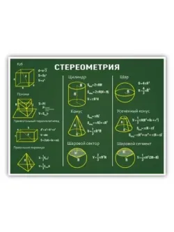 Стереометрия 75 * 99 см школьный стенд математика