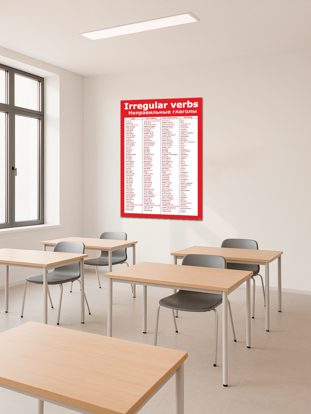 Стенд в кабинет английского языка "Неправильные глаголы" 2 Стенд в кабинет английского языка "Неправильные глаголы" — изображение 2