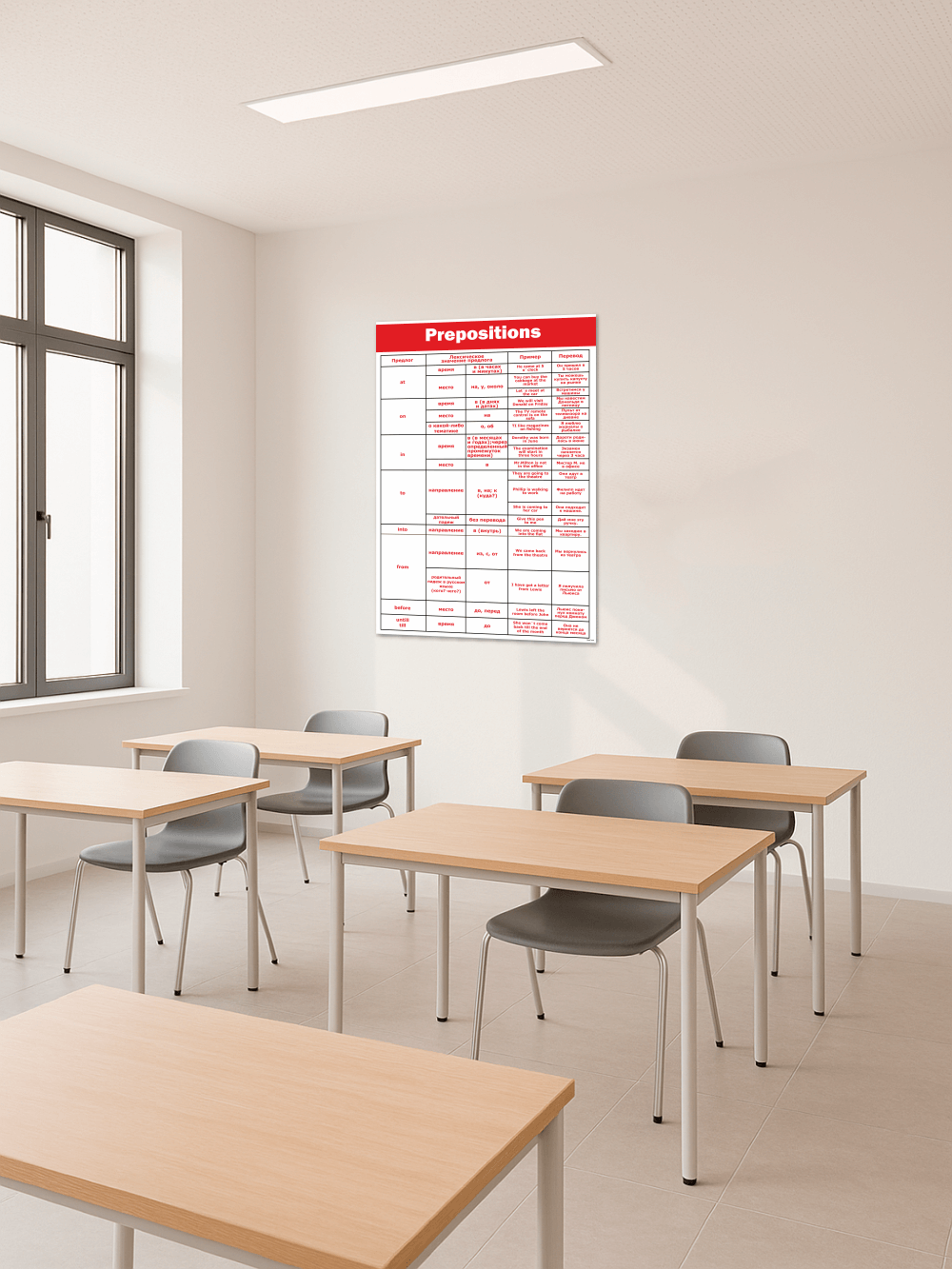 Стенд в кабинет английского языка "Prepositions" 2 Стенд в кабинет английского языка "Prepositions" — изображение 2