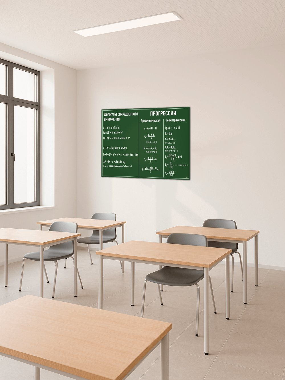 Школьный стенд в кабинет математики Прогрессии 75 * 99 см 2 Школьный стенд в кабинет математики Прогрессии 75 * 99 см — изображение 2