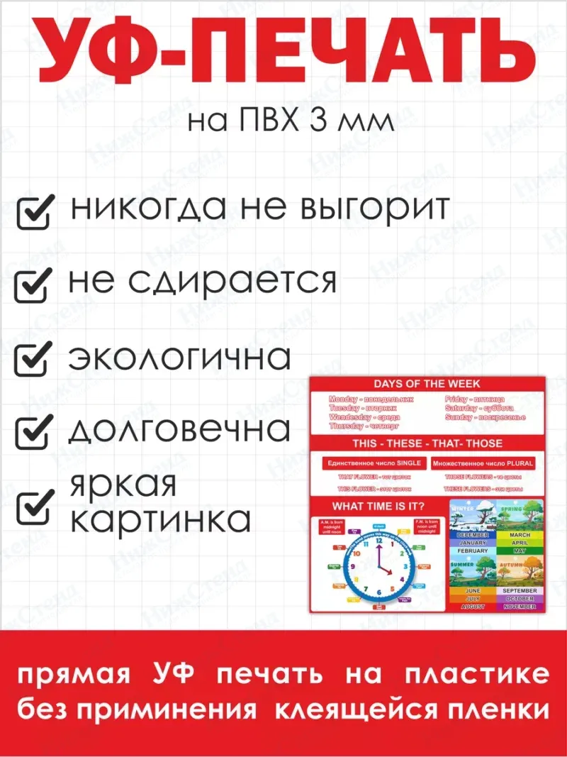 Стенд школьный в кабинет английского 75х75 см — изображение 3