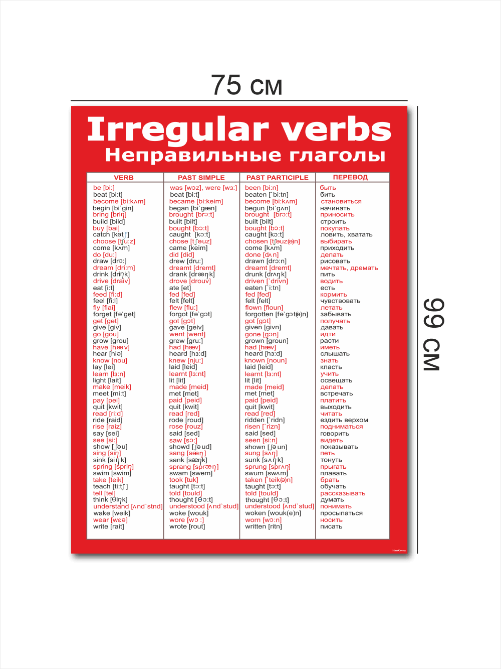 Стенд в кабинет английского языка "Неправильные глаголы" 4 Стенд в кабинет английского языка "Неправильные глаголы" — изображение 4