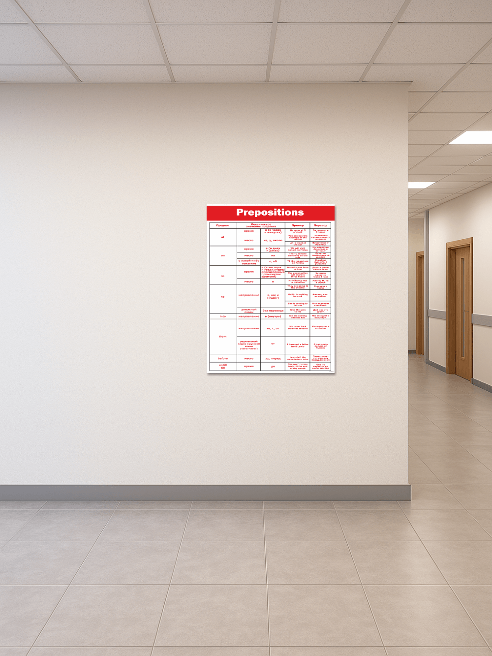 Стенд в кабинет английского языка "Prepositions" 5 Стенд в кабинет английского языка "Prepositions" — изображение 5