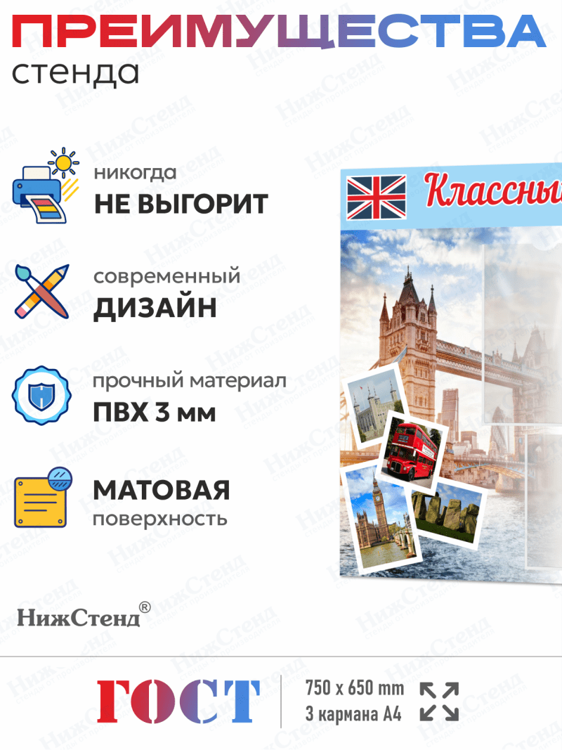 Классный уголок в кабинет английского — изображение 2