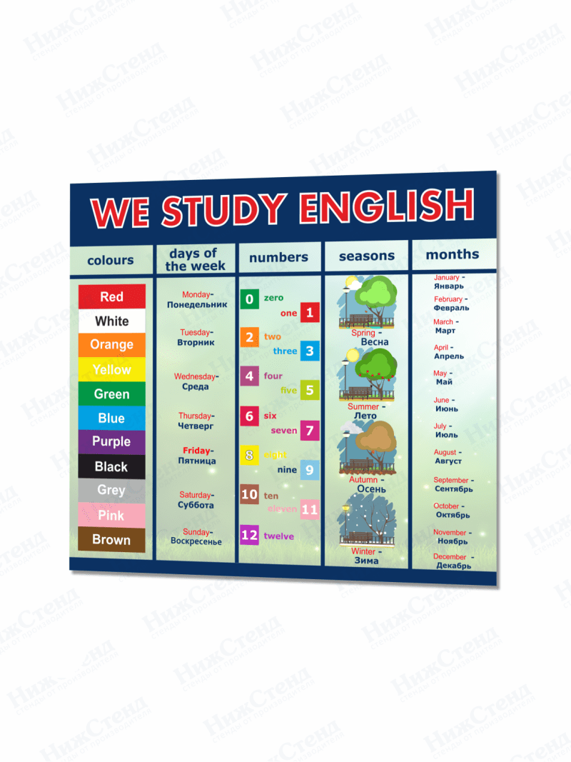 Стенд в кабинет английского языка "We Study English"
