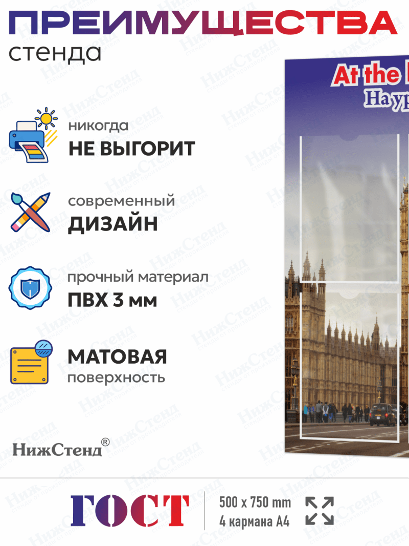 Стенд в кабинет английского языка "На уроке" — изображение 2