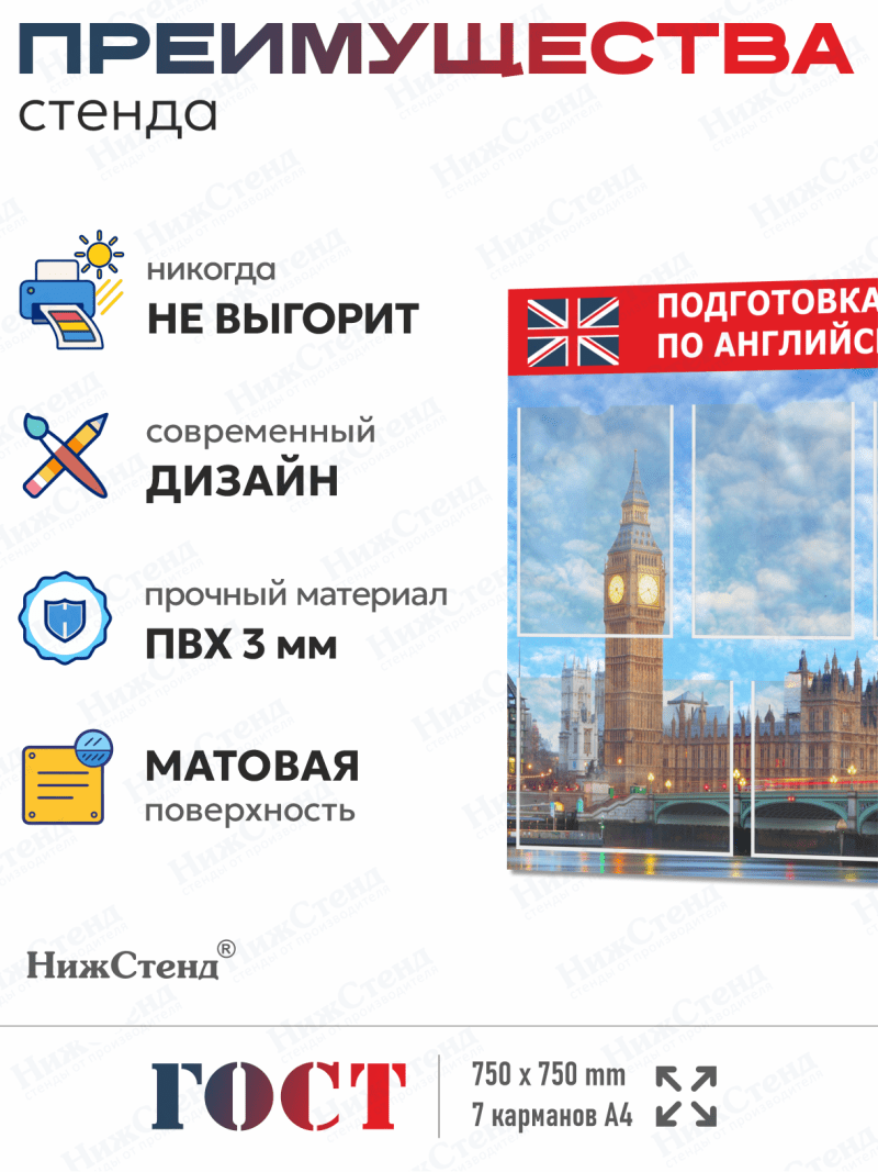 Стенд в кабинет английского языка "Подготовка к ОГЭ и ЕГЭ" — изображение 2