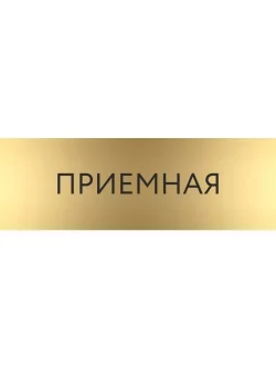 Кабинетная табличка золотая Приёмная