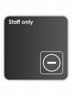 Информационная табличка квадратная черная "Staff only|только для персонала"
