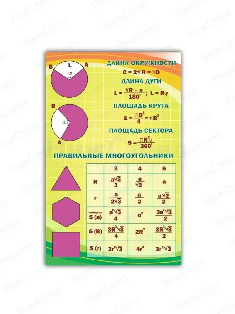 Стенд для школы Многогранники 75*99 см