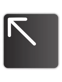 Навигационная табличка квадратная черная "Направление движения"