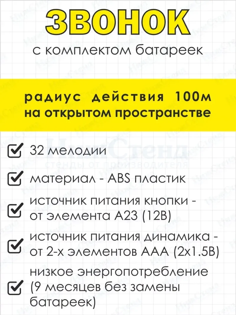 Табличка с дистанционным звонком и кнопкой вызова персонала — изображение 4