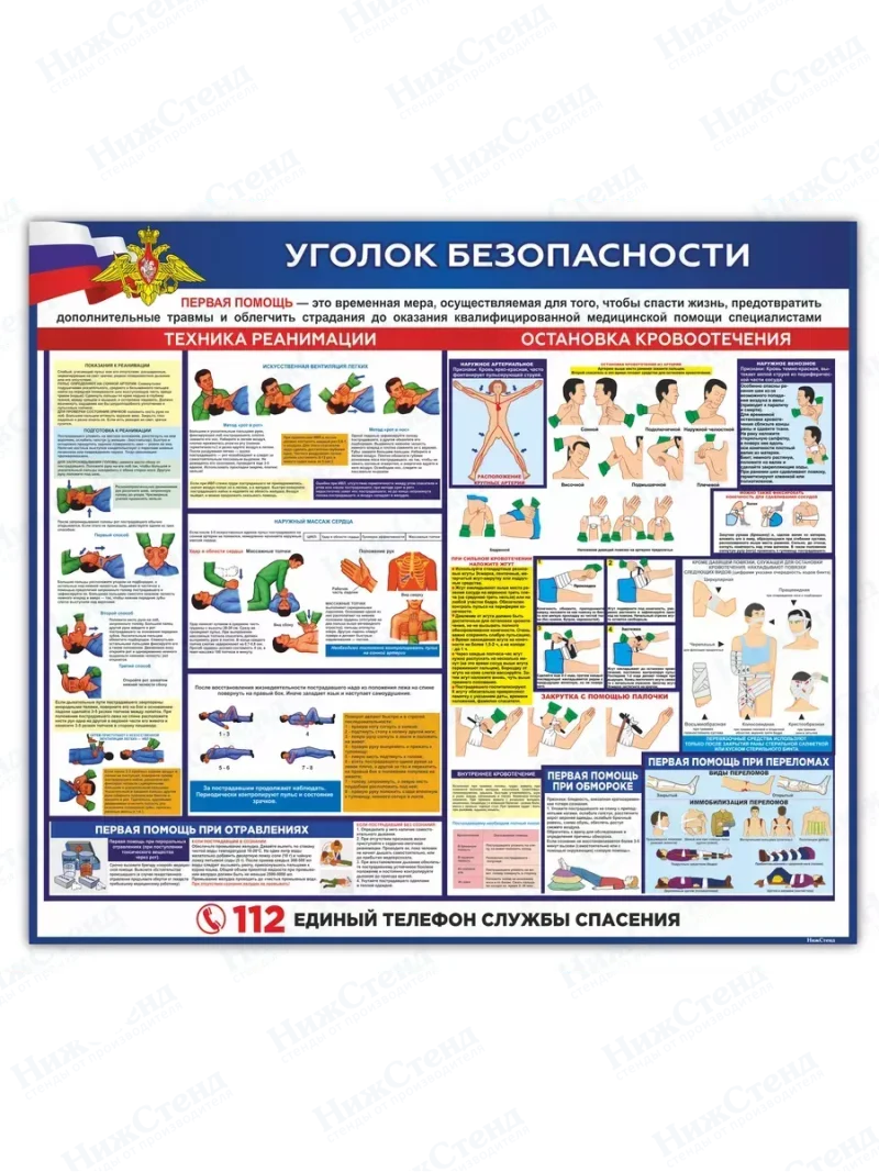 Стенд "Оказание первой медицинской помощи"