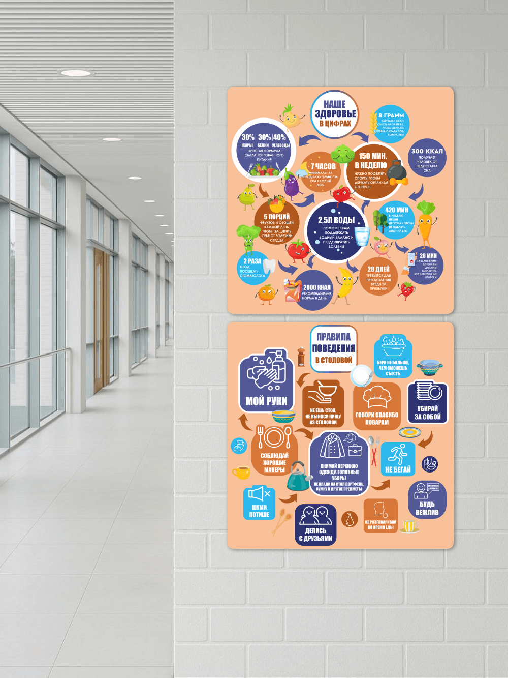 Комплект стендов "Правила поведения в столовой" и "Наше здоровье в цифрах" 5 Комплект стендов "Правила поведения в столовой" и "Наше здоровье в цифрах" — изображение 5