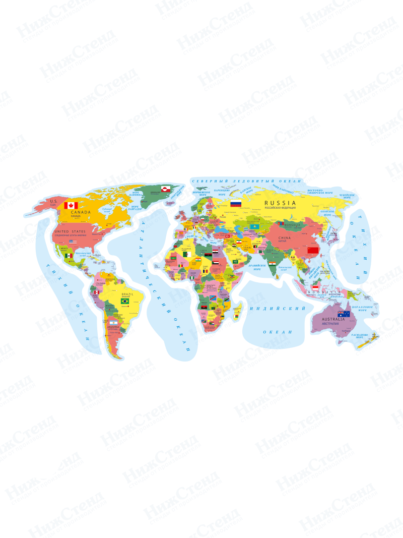 Карта мира с подсветкой