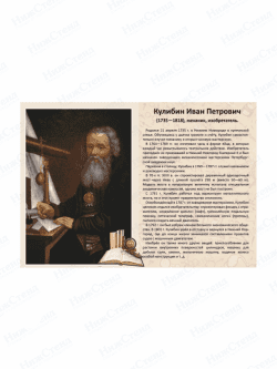 Стенд с портретом "Кулибин Иван Петрович"