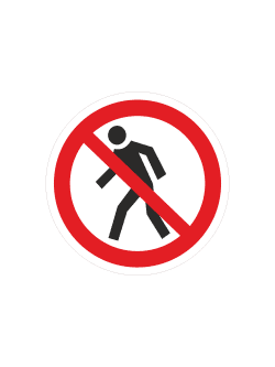 Знак P03 «Проход запрещен» (наклейка, 200х200 мм)