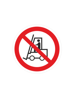 Знак P07 «Запрещается движение средств напольного транспорта» (наклейка, 200х200 мм)