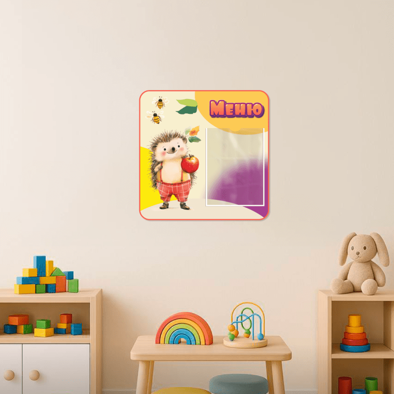 Уголок питания для детских садов "Ёжик и пчёлки" — изображение 2