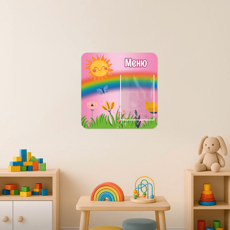 Уголок питания для детских садов "Солнце и цветочки" — изображение 2