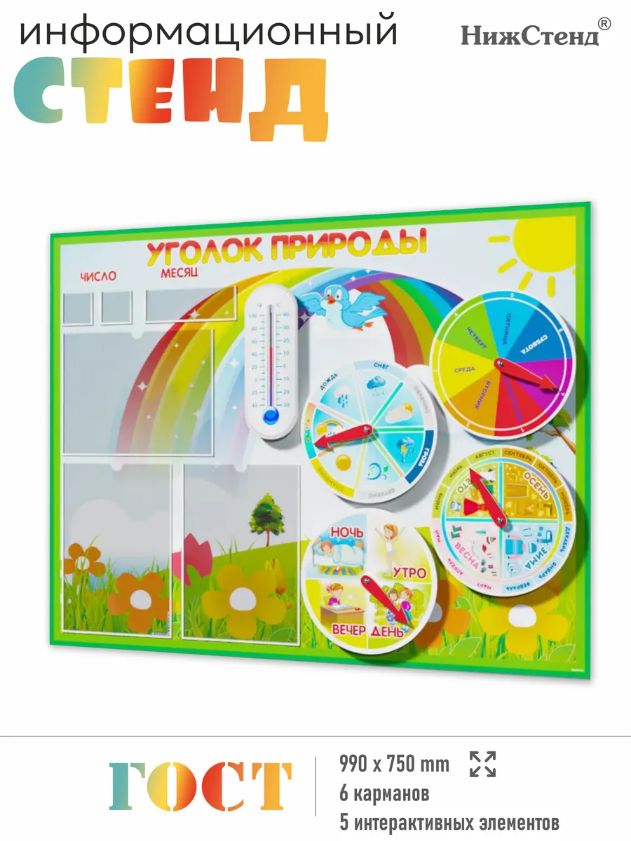 Стенд в детский сад и начальная школа уголок природы