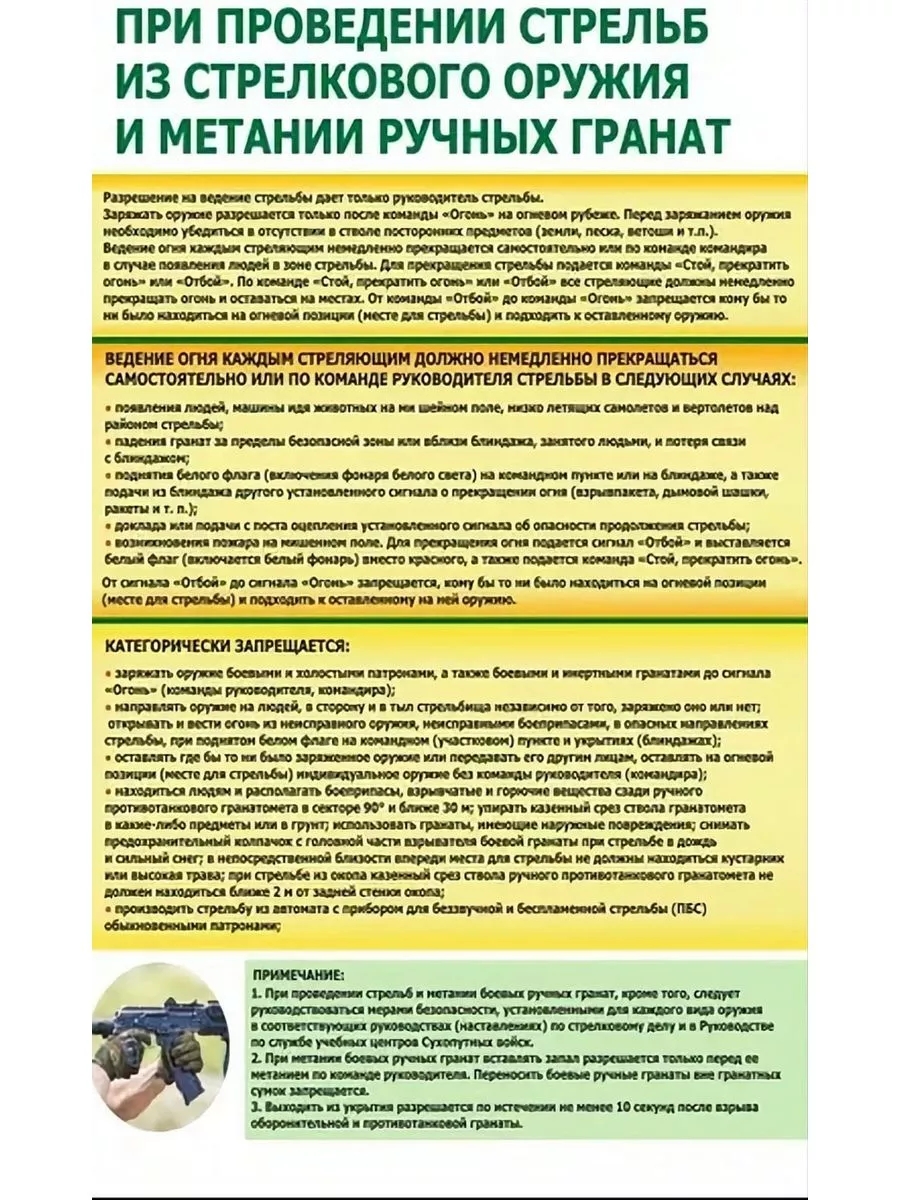 Информационный стенд Огневая подготовка 75 * 99 см — изображение 11