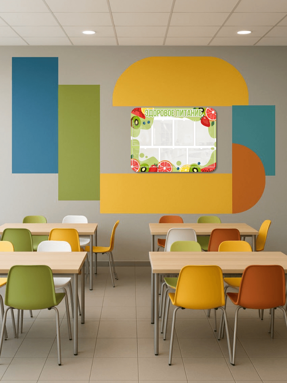 Стенд "Здоровое питание" в школьную столовую 2 Стенд "Здоровое питание" в школьную столовую — изображение 2