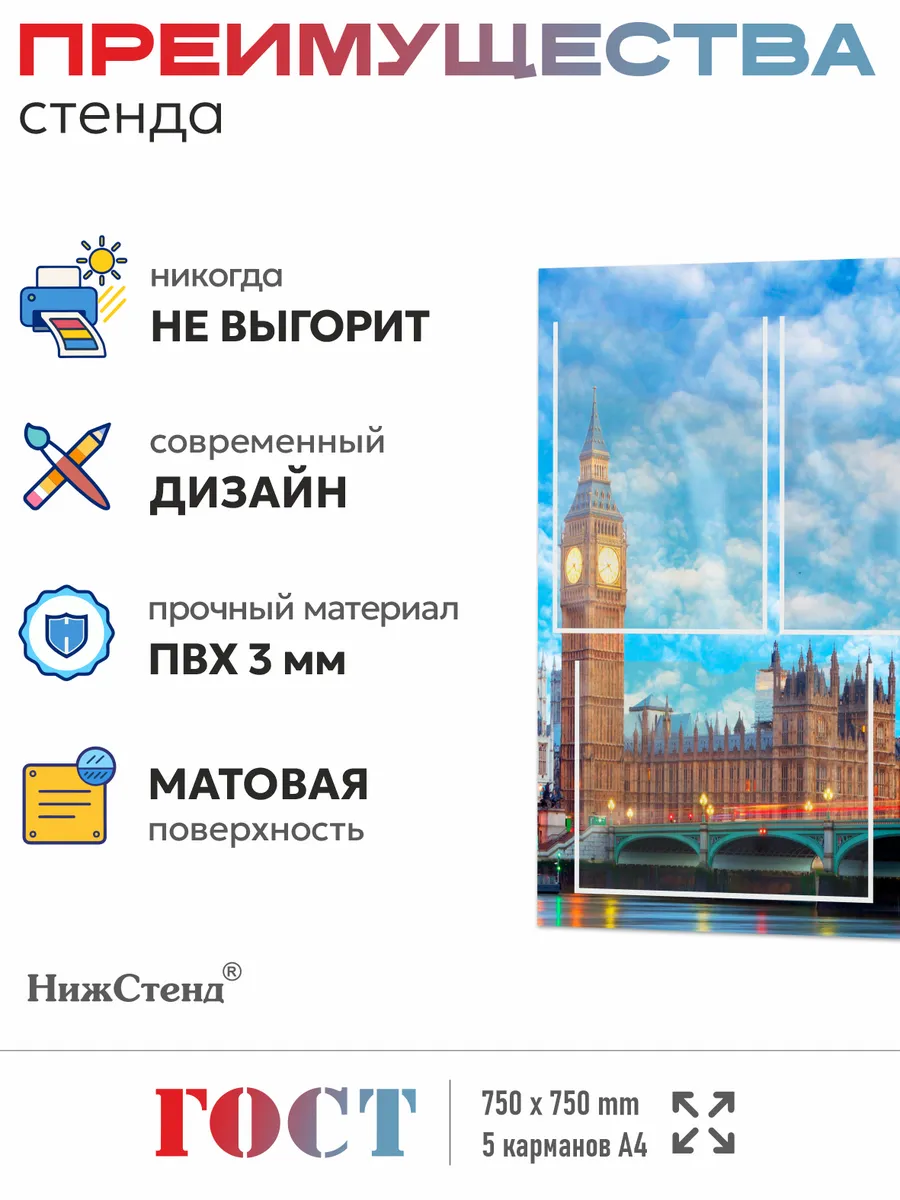 Школьный стенд в кабинет английского 75х65 см 2 Школьный стенд в кабинет английского 75х65 см — изображение 2