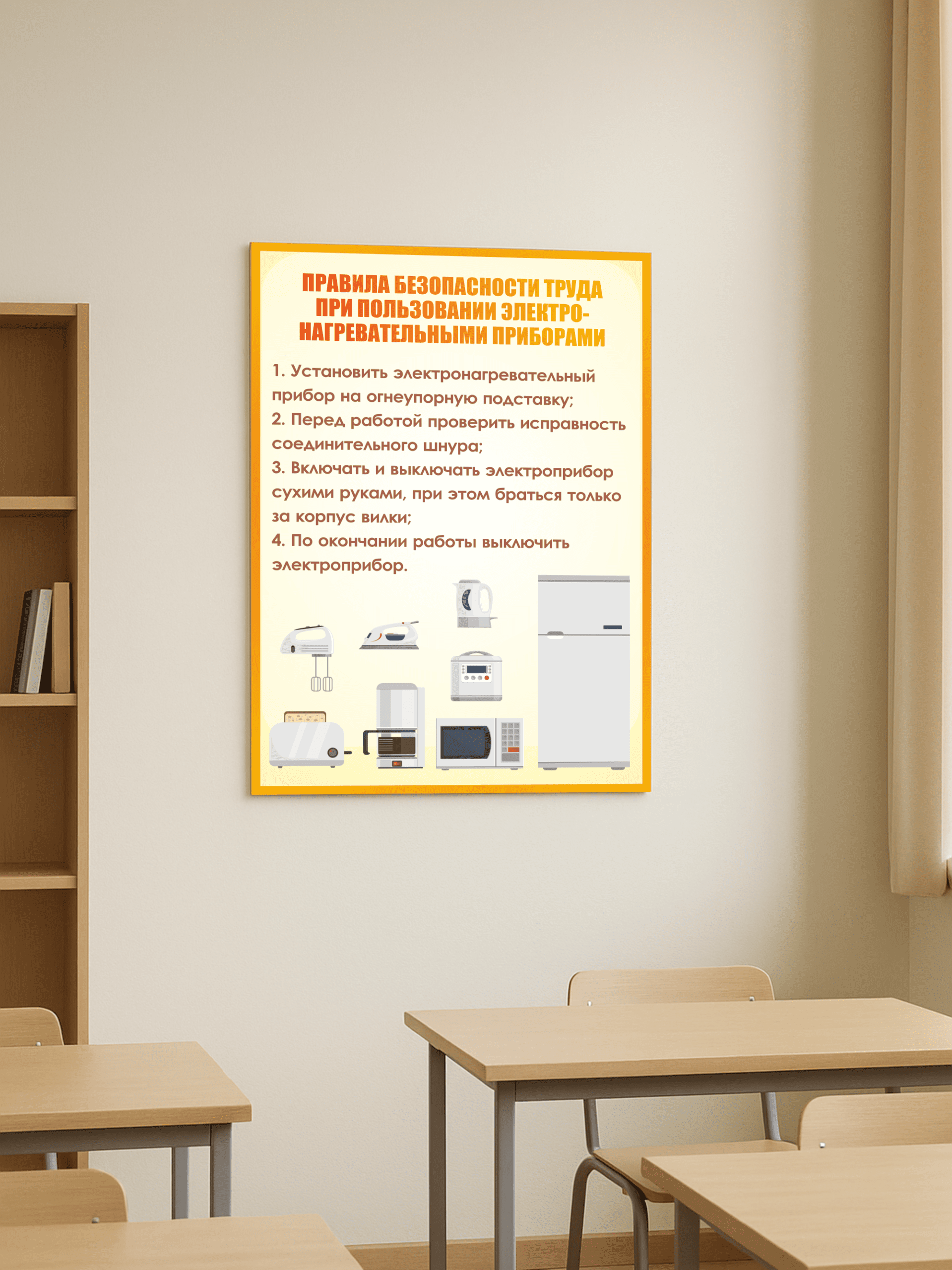 Стенд «Правила безопасности труда при пользовании электронагревательными приборами» 75×99 см — изображение 2