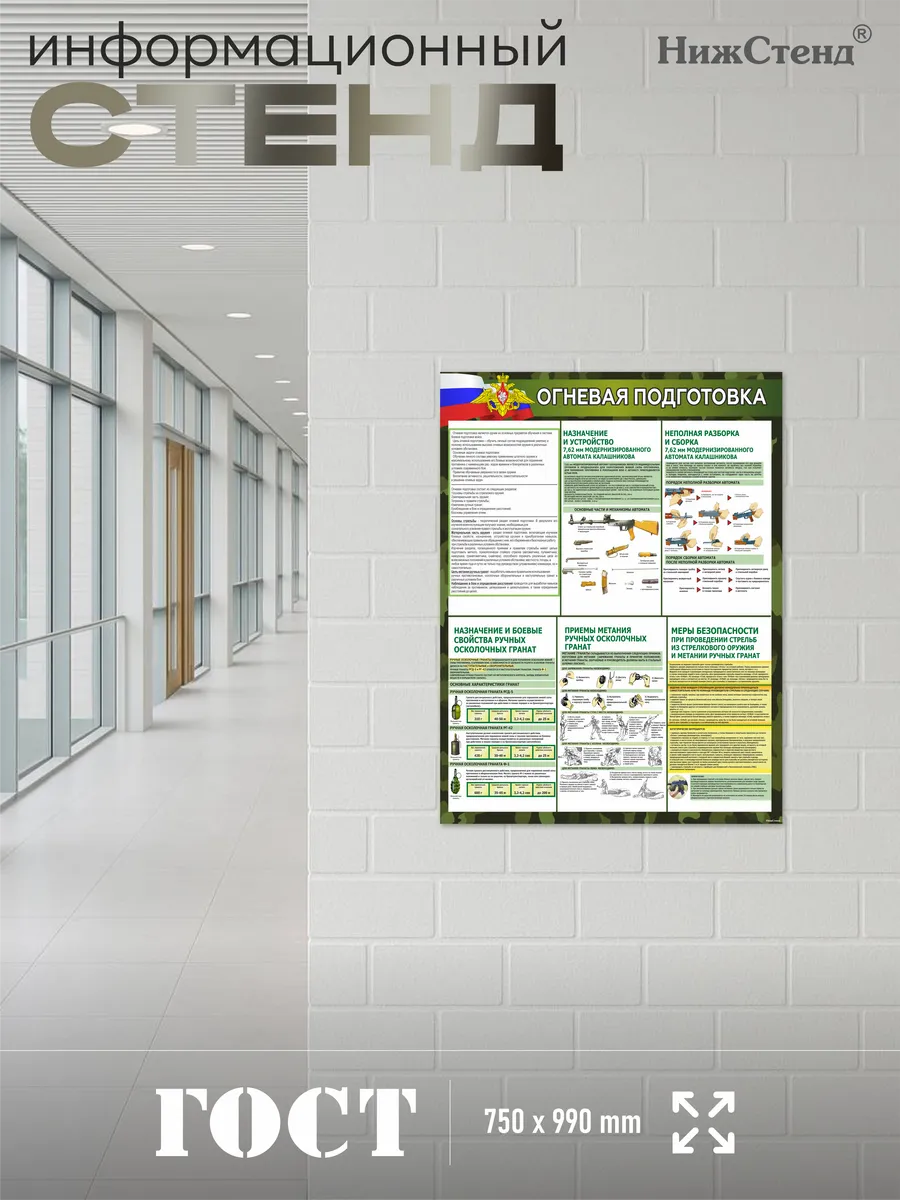 Информационный стенд Огневая подготовка 75 * 99 см — изображение 5