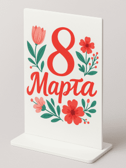 Настольный тейблтенд «8 Марта» из ПВХ 3 мм
