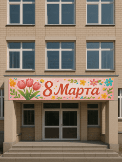 Баннер 8 Марта 3х0,5 м