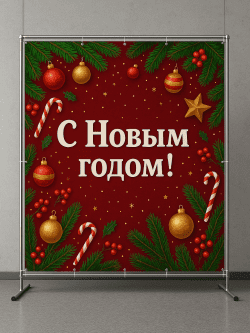 Пресс-волл «С Новым годом!» 2×3 м