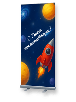 Ролл-ап «С Днём космонавтики!»
