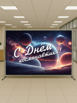 Пресс-волл «С Днём космонавтики!»