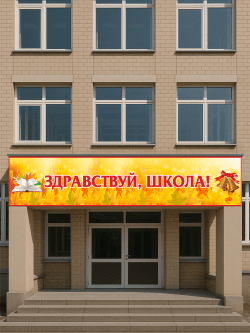 Баннер «Здравствуй, школа!» 5×1 м с люверсами