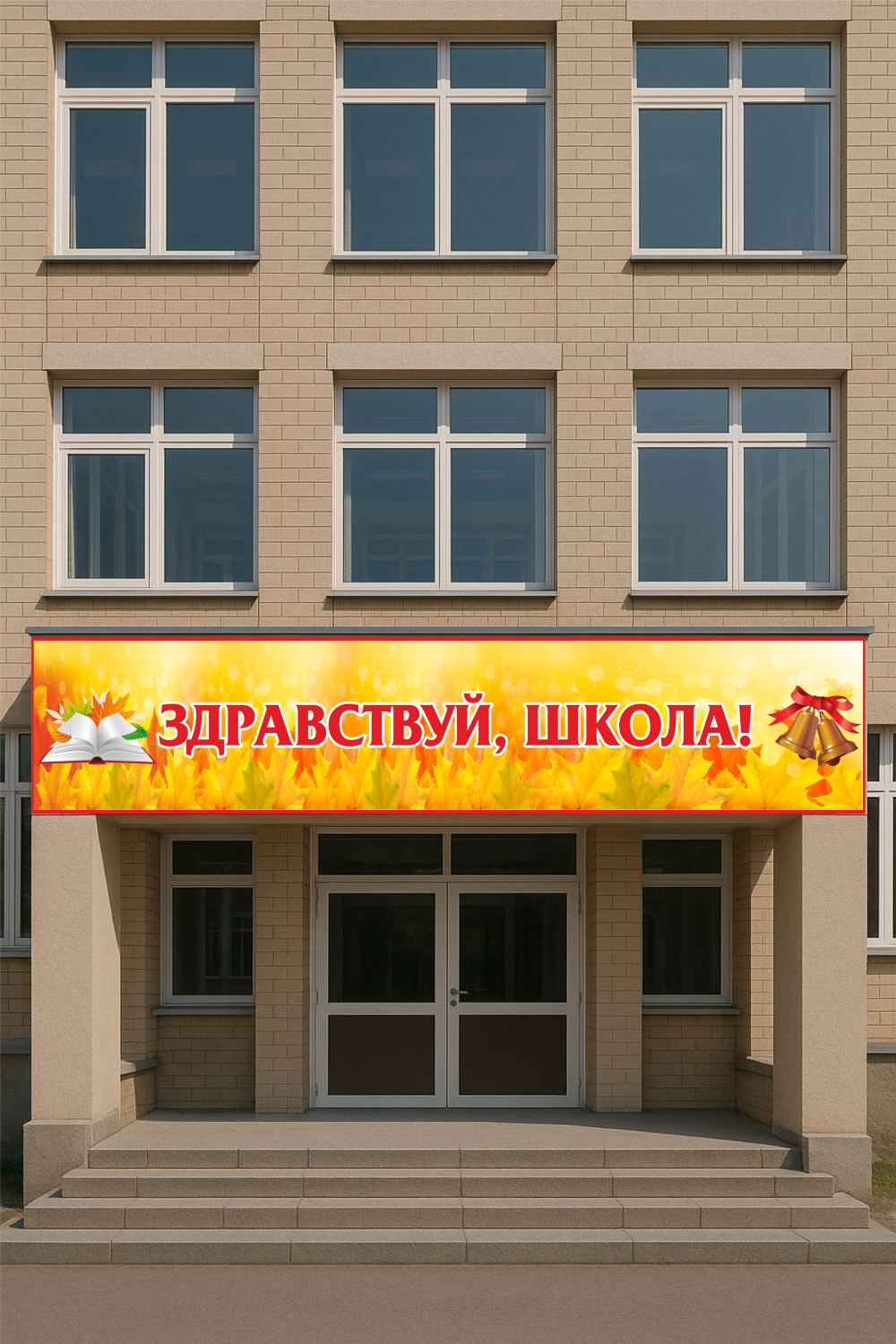 Баннер «Здравствуй, школа!» 5×1 м с люверсами