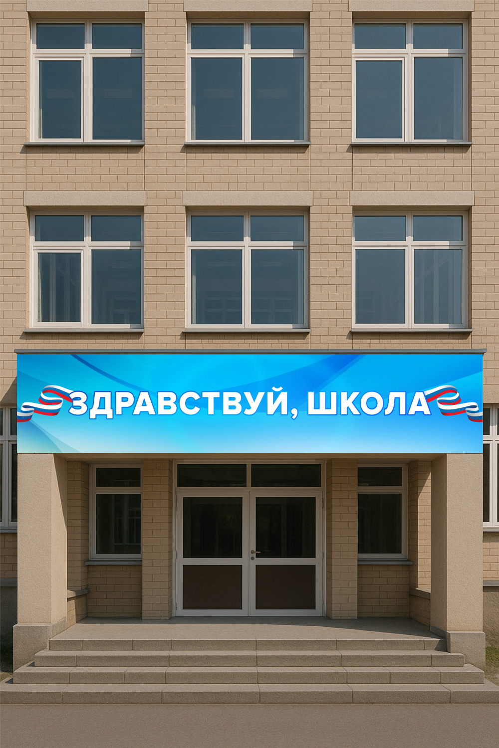 Баннер «Здравствуй, школа!» 5×1 м с люверсами
