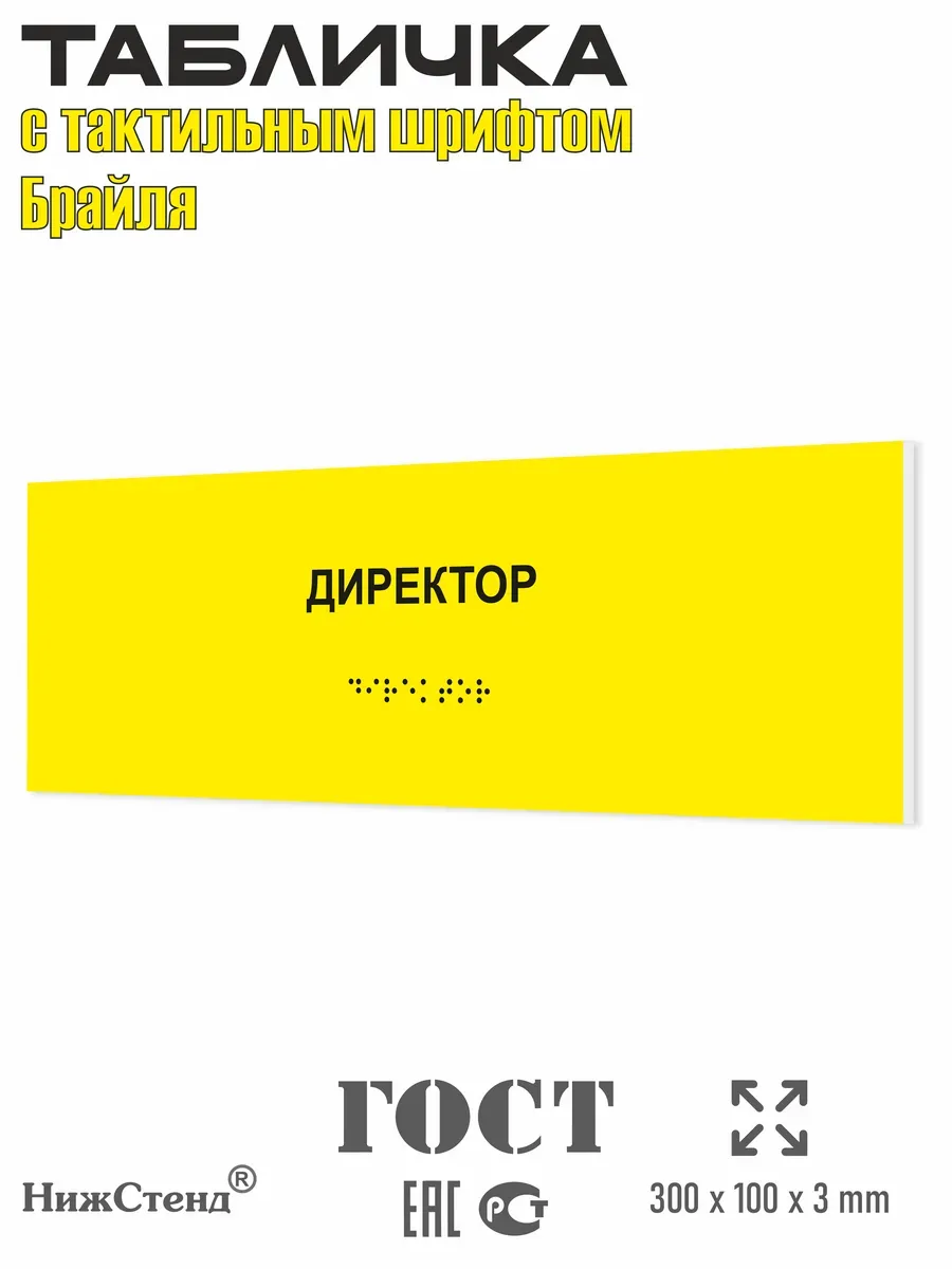 Табличка со шрифтом Брайля директор