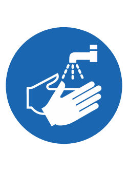 Указательный знак «Мойте руки» / «Вымойте руки перед работой»