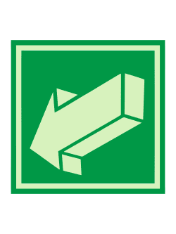 Е 19 — «Открывать движением на себя», фотолюминесцентная