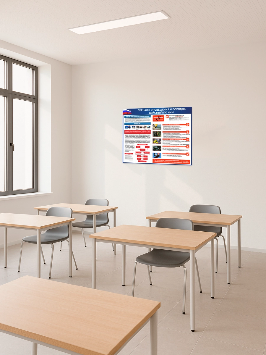 Стенд “Сигналы оповещения и порядок действий по ним” 99×75 см — изображение 5