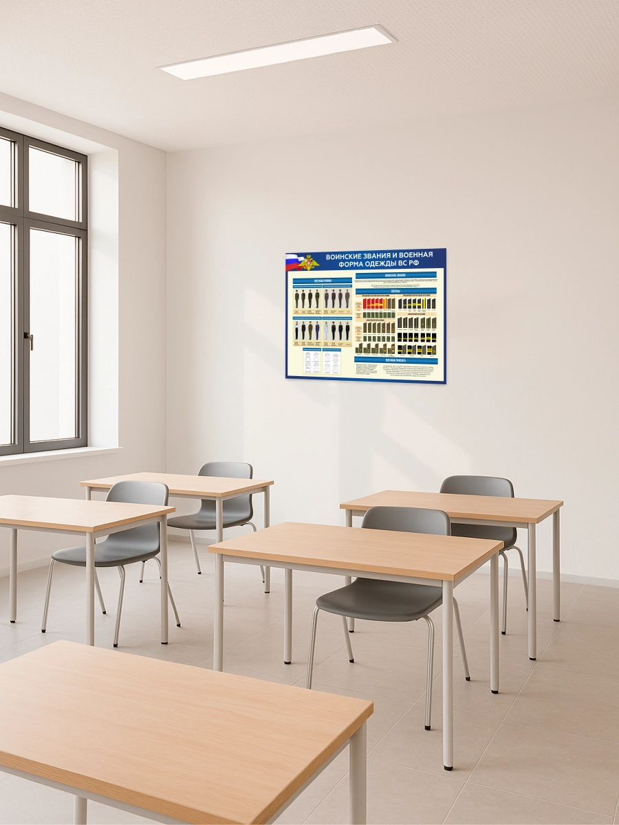 Стенд “Воинские звания и военная форма одежды ВС РФ” 99×75 см — изображение 5