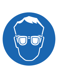 Указательный знак "Надень защитные очки"