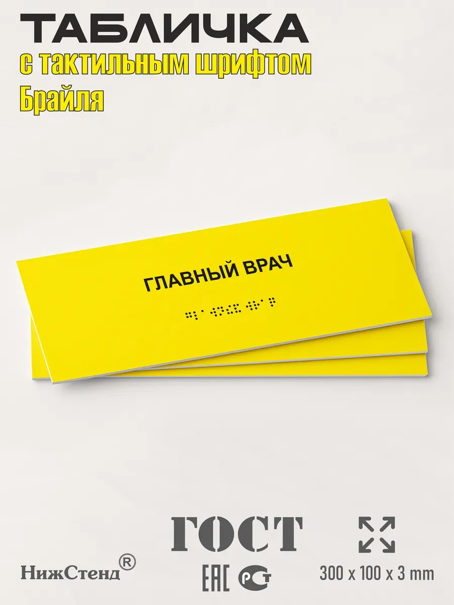 Табличка со шрифтом Брайля главный врач 3 Табличка со шрифтом Брайля главный врач — изображение 3