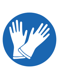 Указательный знак "Надень защитные перчатки"