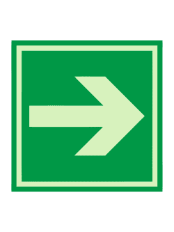 Е 02-01 — «Направляющая стрелка» (прямо), фотолюминесцентная