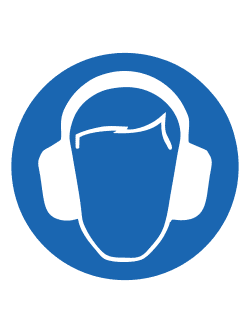 Указательный знак "Надень средства защиты органов слуха"