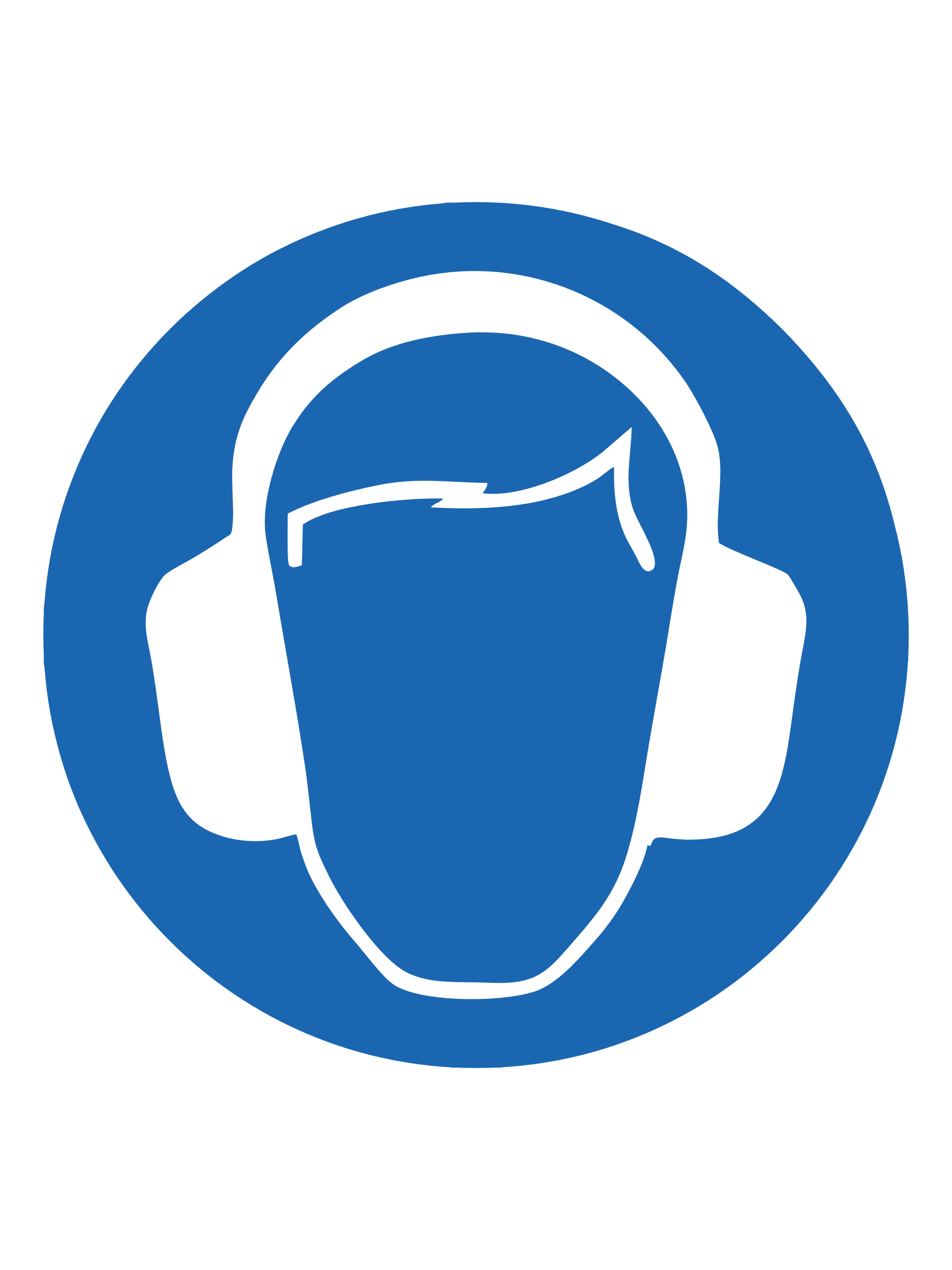 Указательный знак "Надень средства защиты органов слуха" 1 Указательный знак "Надень средства защиты органов слуха"